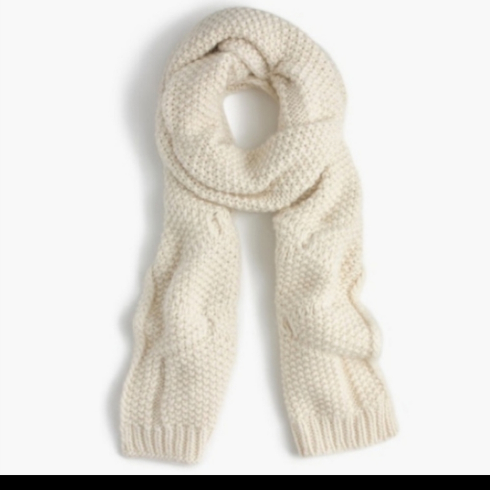 J. Crew Alpaca Wool Cream Scarf